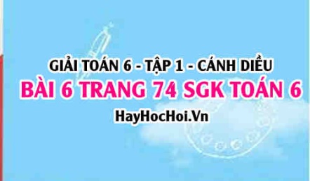 Giải bài 6 trang 74 Toán 6 Tập 1 SGK Cánh Diều